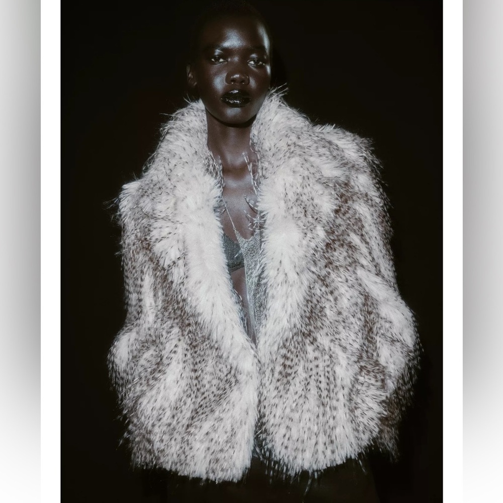 ZARA SHORT FAUX FUR COAT - Picture 2 of 16